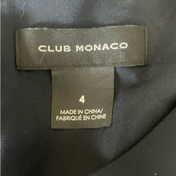 Club Monaco Jumpsuit 4 Navy Pleated Wide Leg Chic Glam Evening, Luxury Satiny - Picture 2 of 13